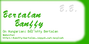 bertalan banffy business card